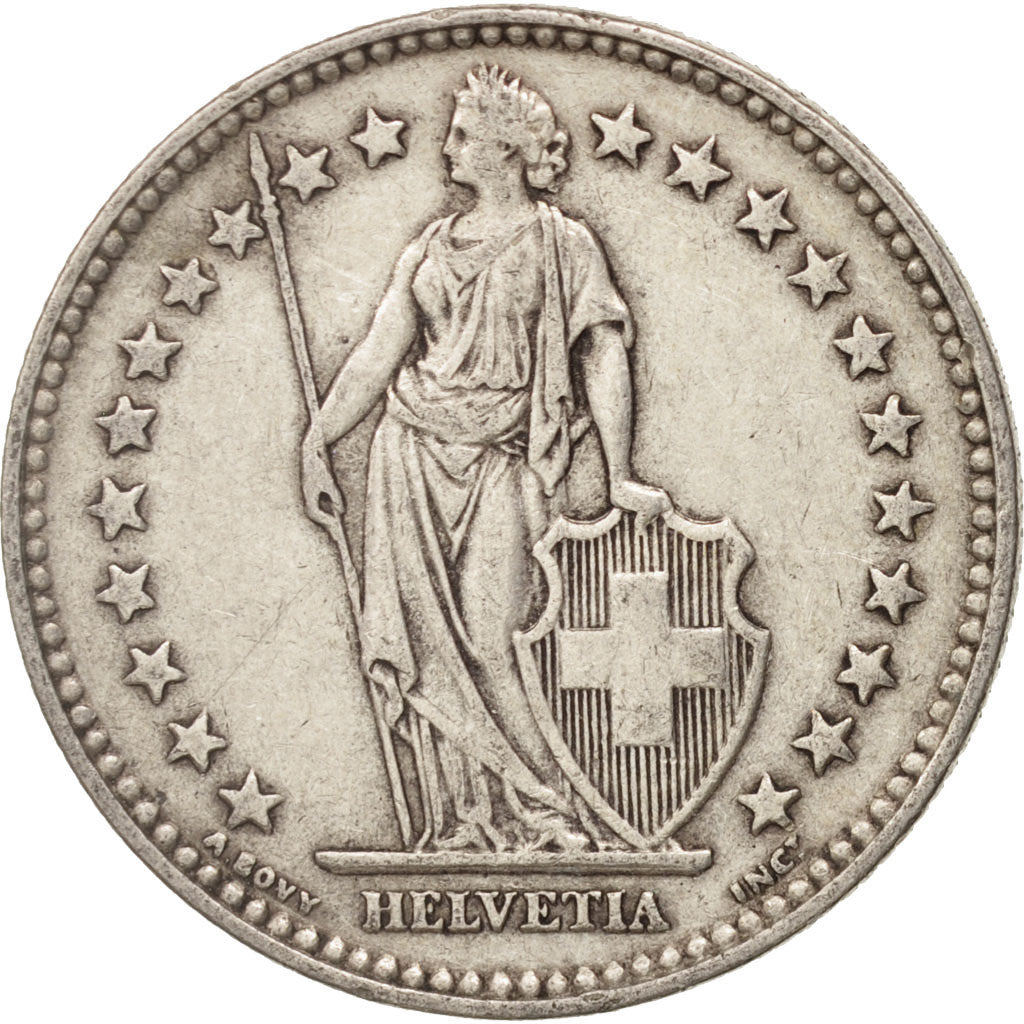 Switzerland, 2 Francs, 1921, Bern, EF(40-45), Silver, KM:21