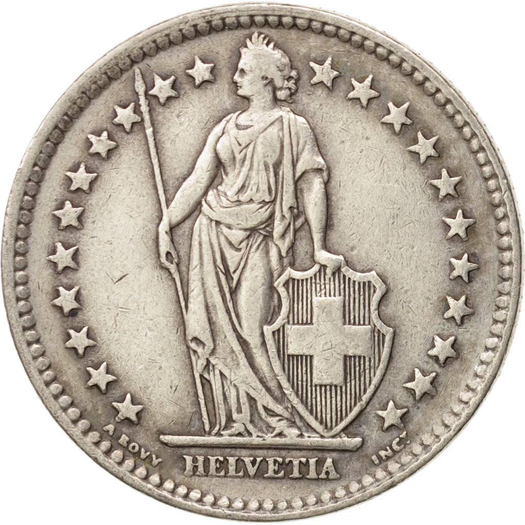 Coin, Switzerland, 2 Francs, 1943, Bern, EF(40-45), Silver, KM:21