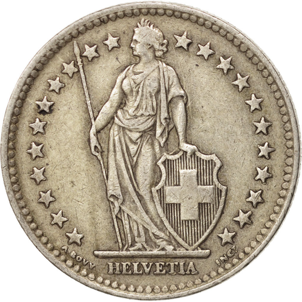 Coin, Switzerland, 2 Francs, 1943, Bern, EF(40-45), Silver, KM:21