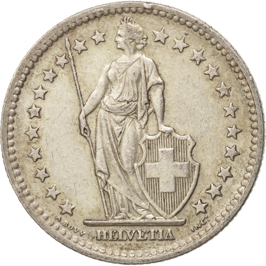 Coin, Switzerland, 2 Francs, 1947, Bern, AU(55-58), Silver, KM:21