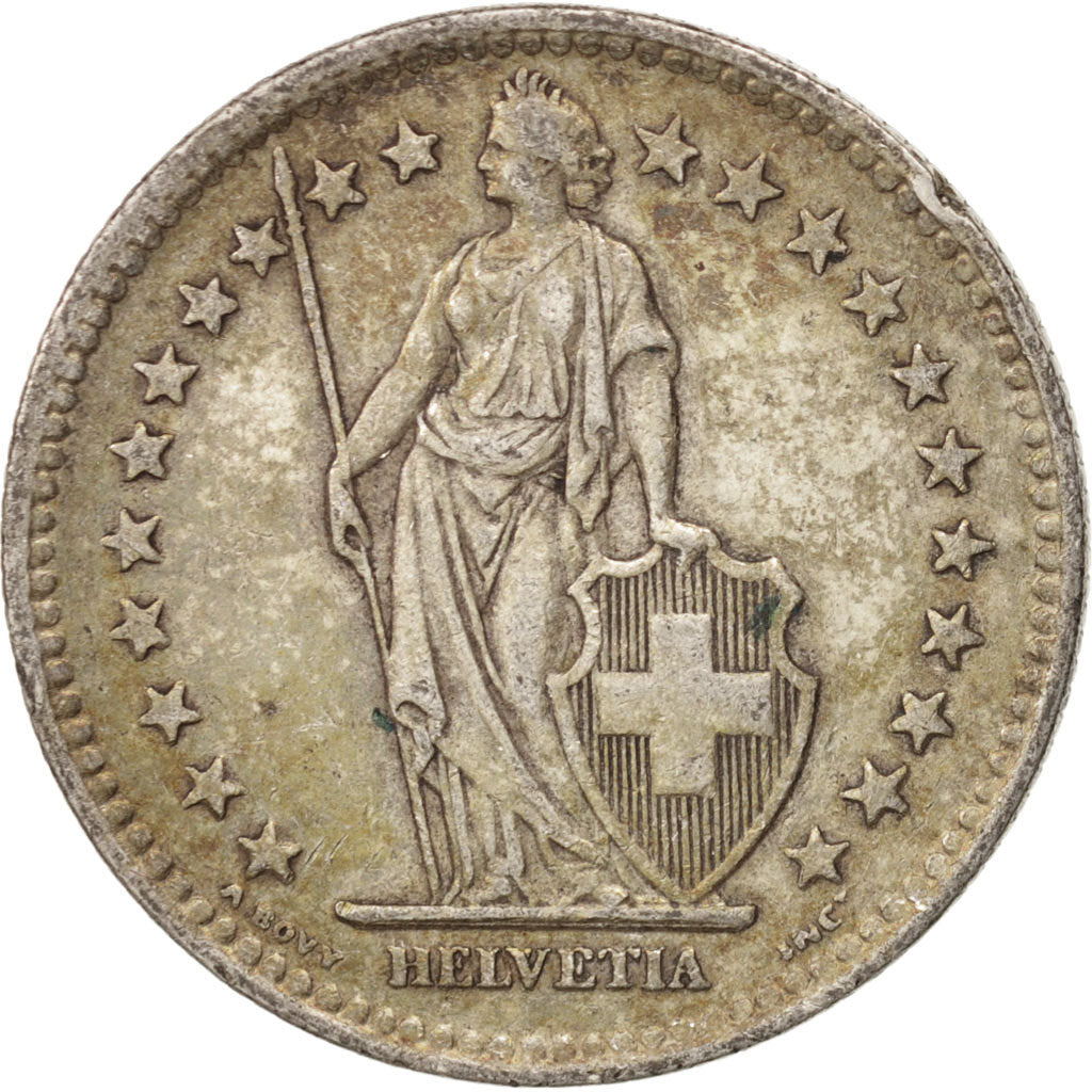 Switzerland, 2 Francs, 1948, Bern, VF(30-35), Silver, KM:21