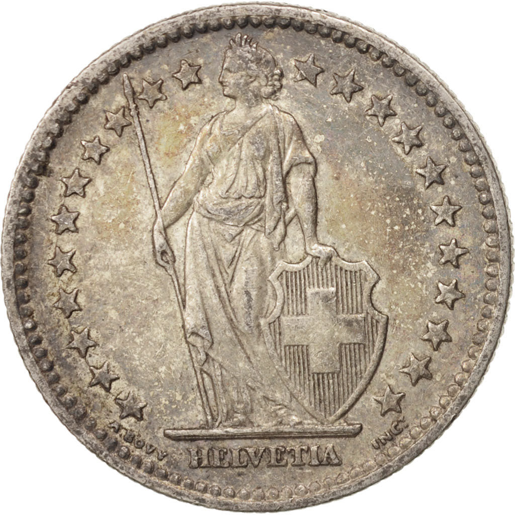 Switzerland, 2 Francs, 1953, Bern, EF(40-45), Silver, KM:21