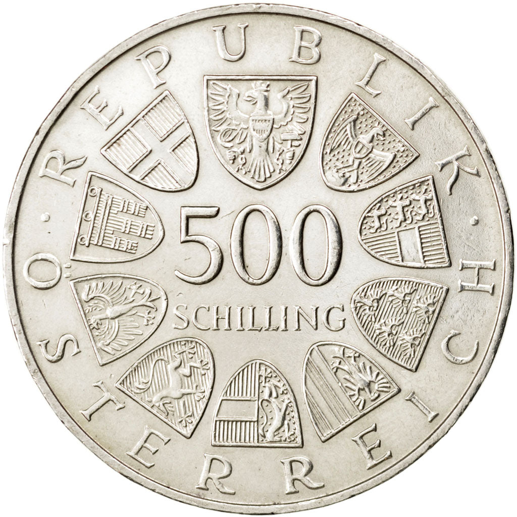 AUSTRIA, 500 Schilling, 1983, KM #2964, AU(55-58), Silver, 37, 24.06