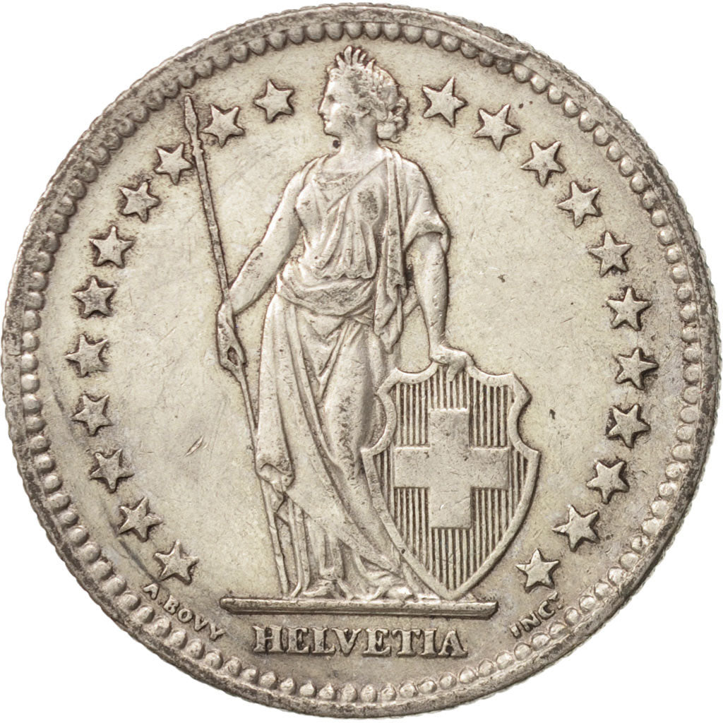 Coin, Switzerland, 2 Francs, 1953, Bern, EF(40-45), Silver, KM:21