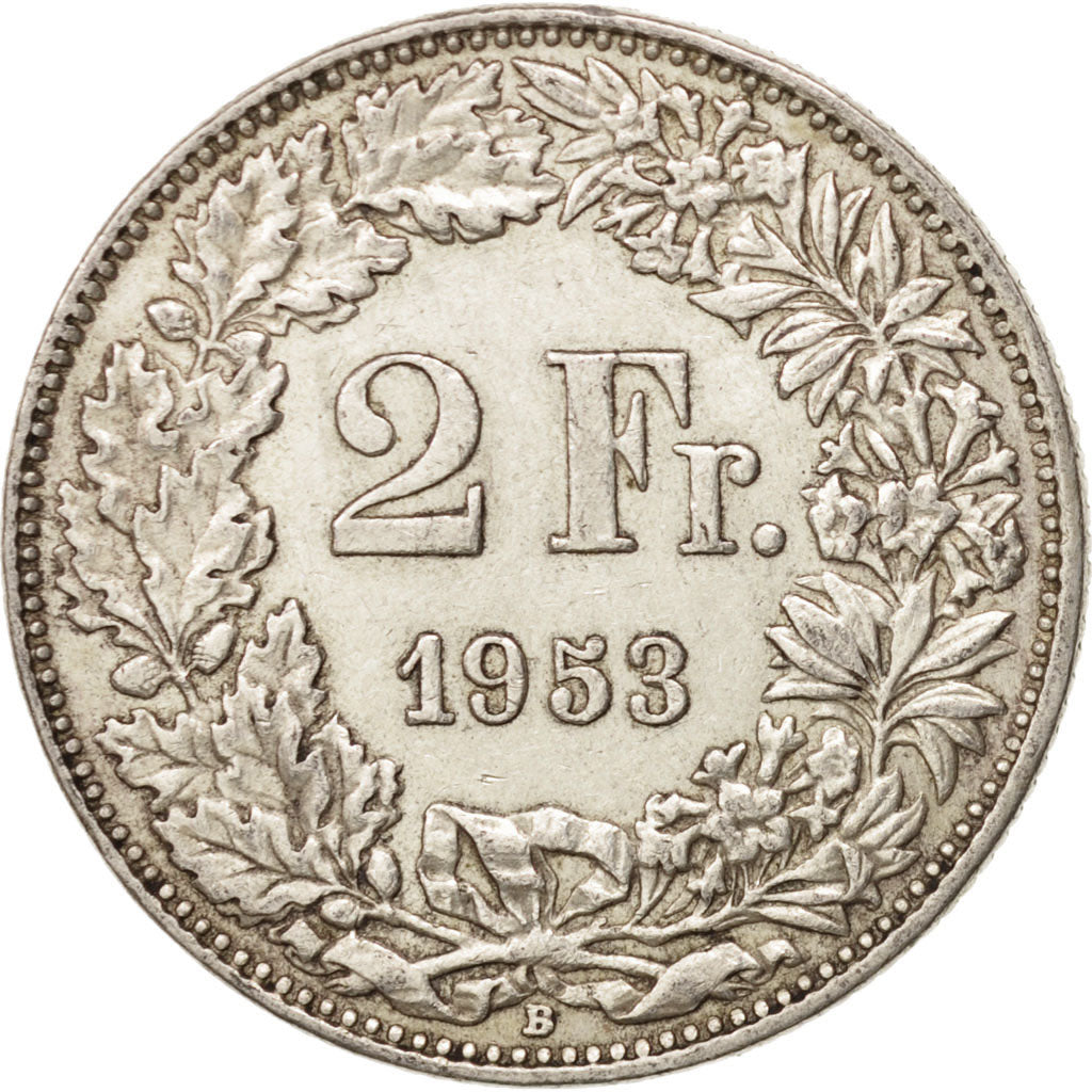 Suisse, 2 Francs, 1953, Bern, TTB, Argent, KM:21