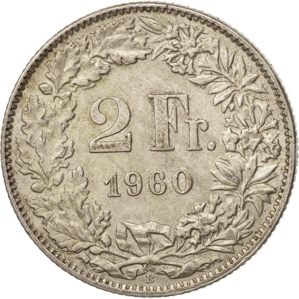 Monnaie, Suisse, 2 Francs, 1960, Bern, TTB+, Argent, KM:21