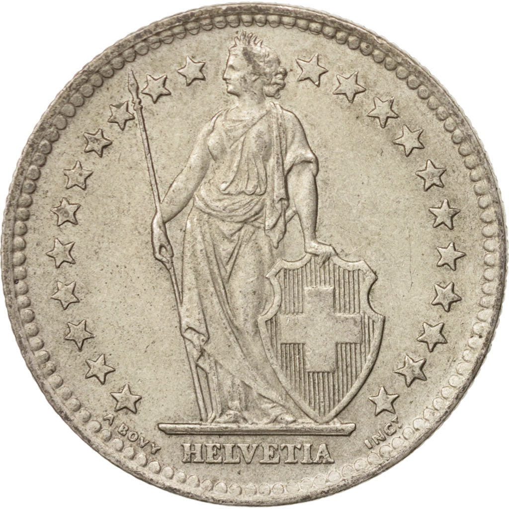 Switzerland, 2 Francs, 1961, Bern, AU(55-58), Silver, KM:21