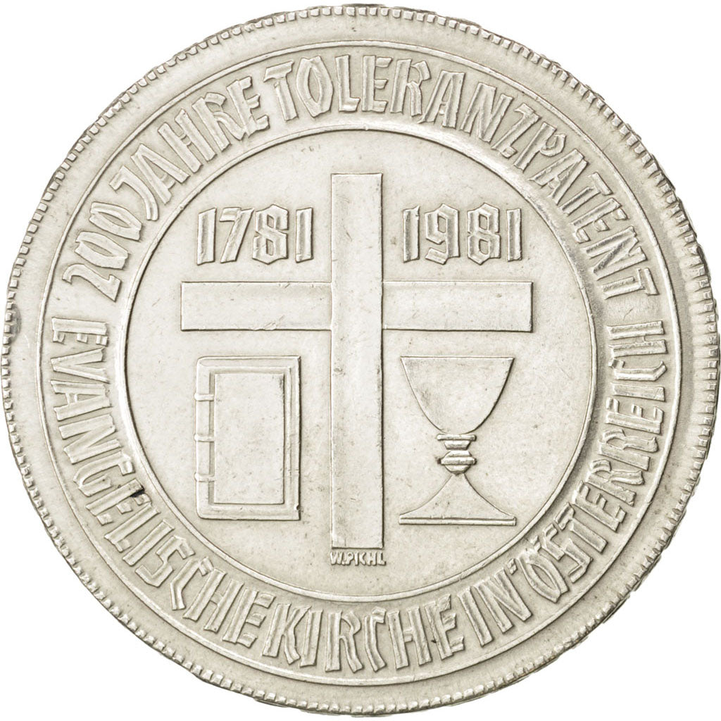 AUSTRIA, 500 Schilling, 1981, KM #2954, AU(55-58), Silver, 38, 23.80