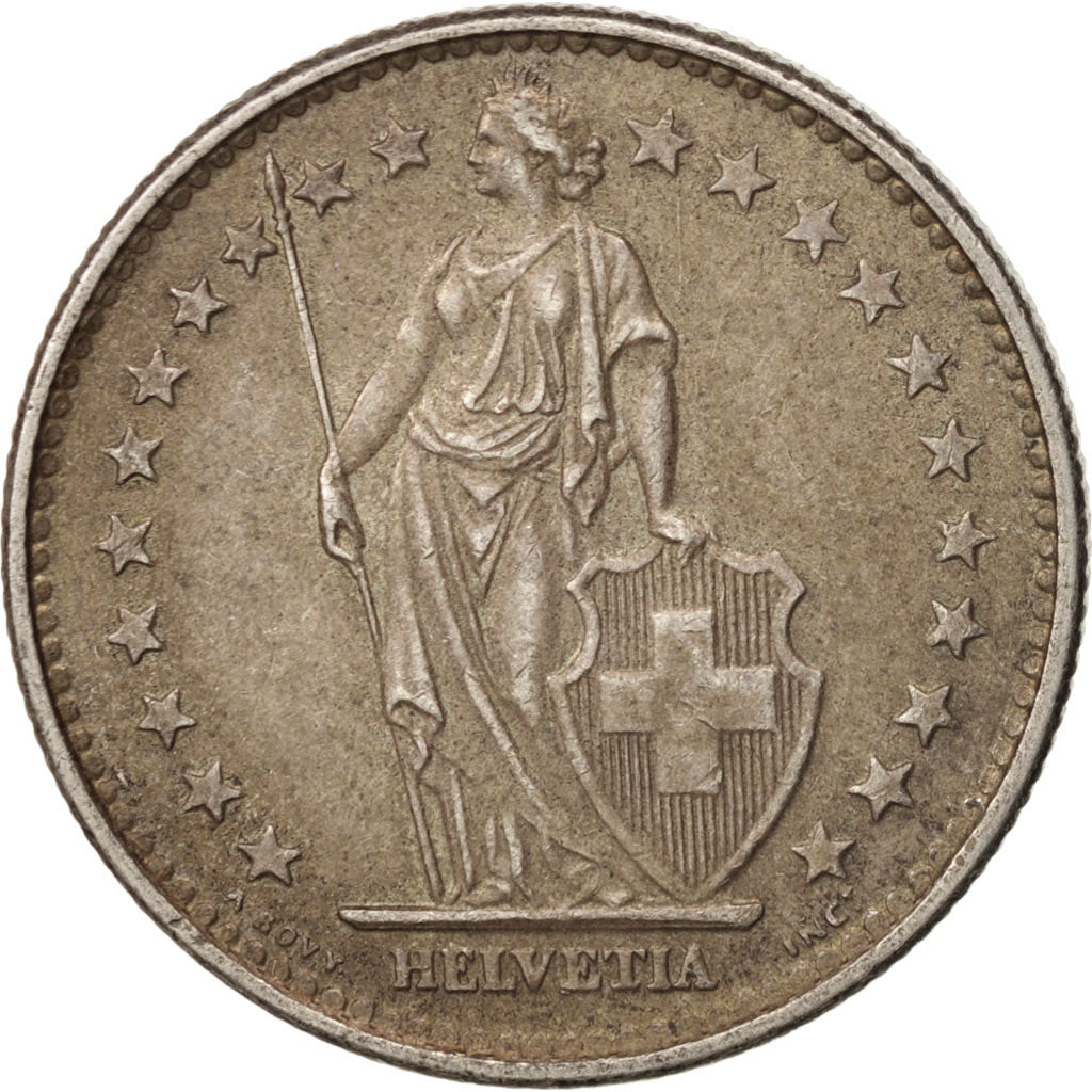 Switzerland, 2 Francs, 1965, Bern, AU(50-53), Silver, KM:21