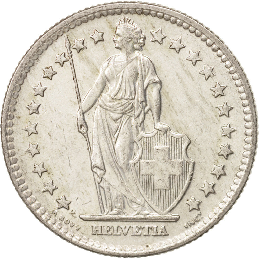 Switzerland, 2 Francs, 1960, Bern, AU(55-58), Silver, KM:21