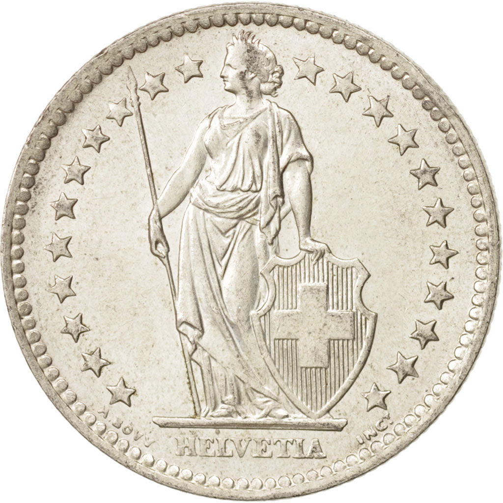 Coin, Switzerland, 2 Francs, 1964, Bern, AU(55-58), Silver, KM:21