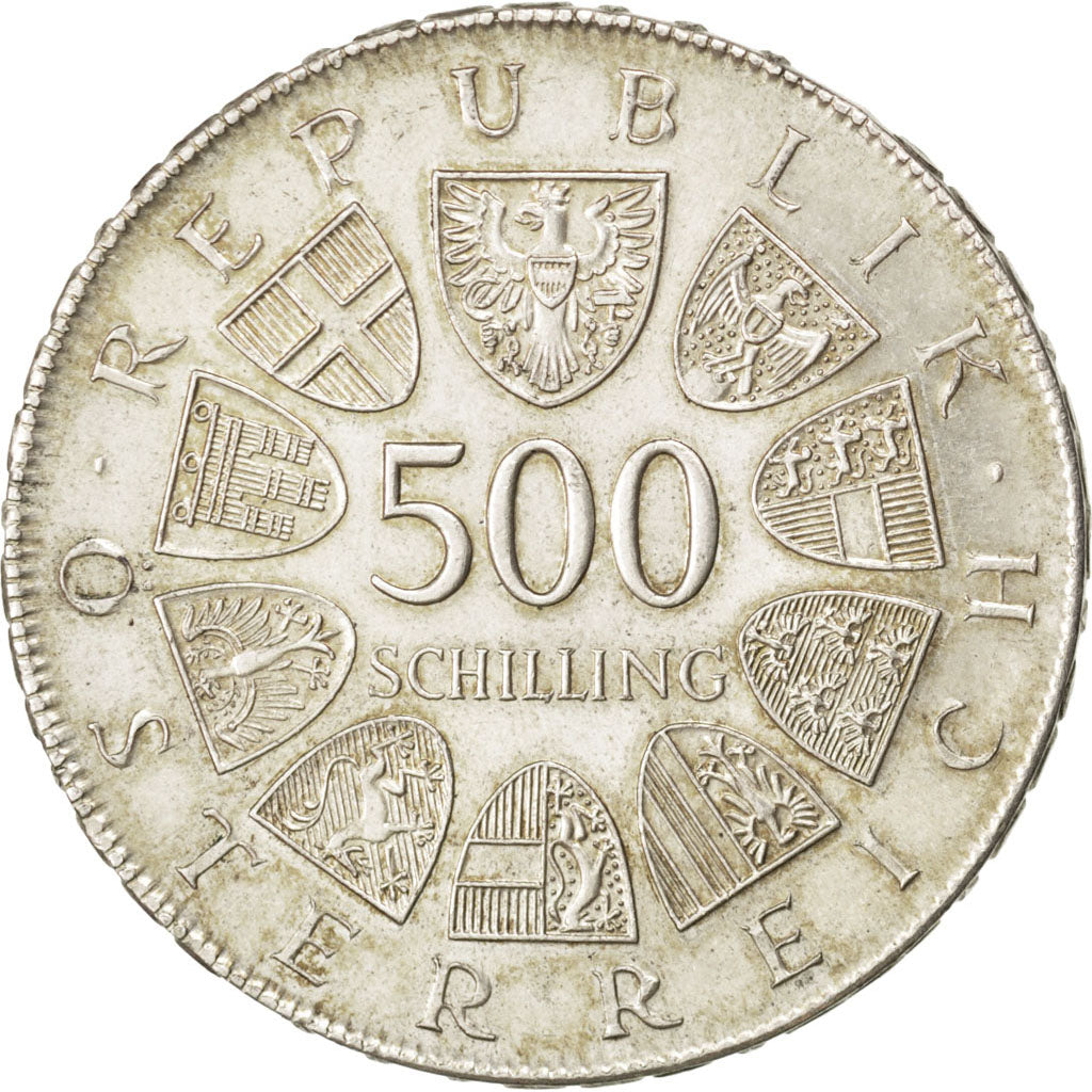 Austria, 500 Schilling, 1980, KM #2950, AU(55-58), Silver, 23.81