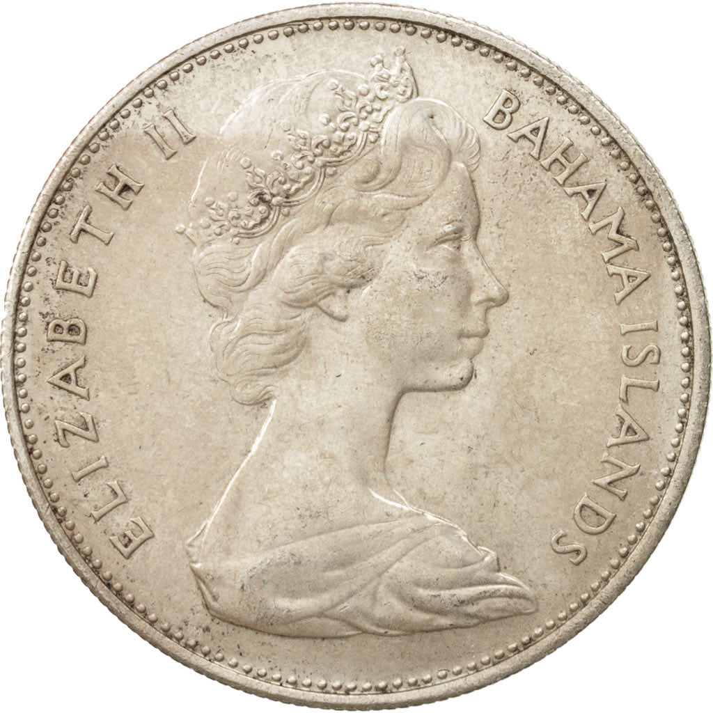 Bahamas, Elizabeth II, Dollar, 1969, AU(50-53), Silver, KM:8