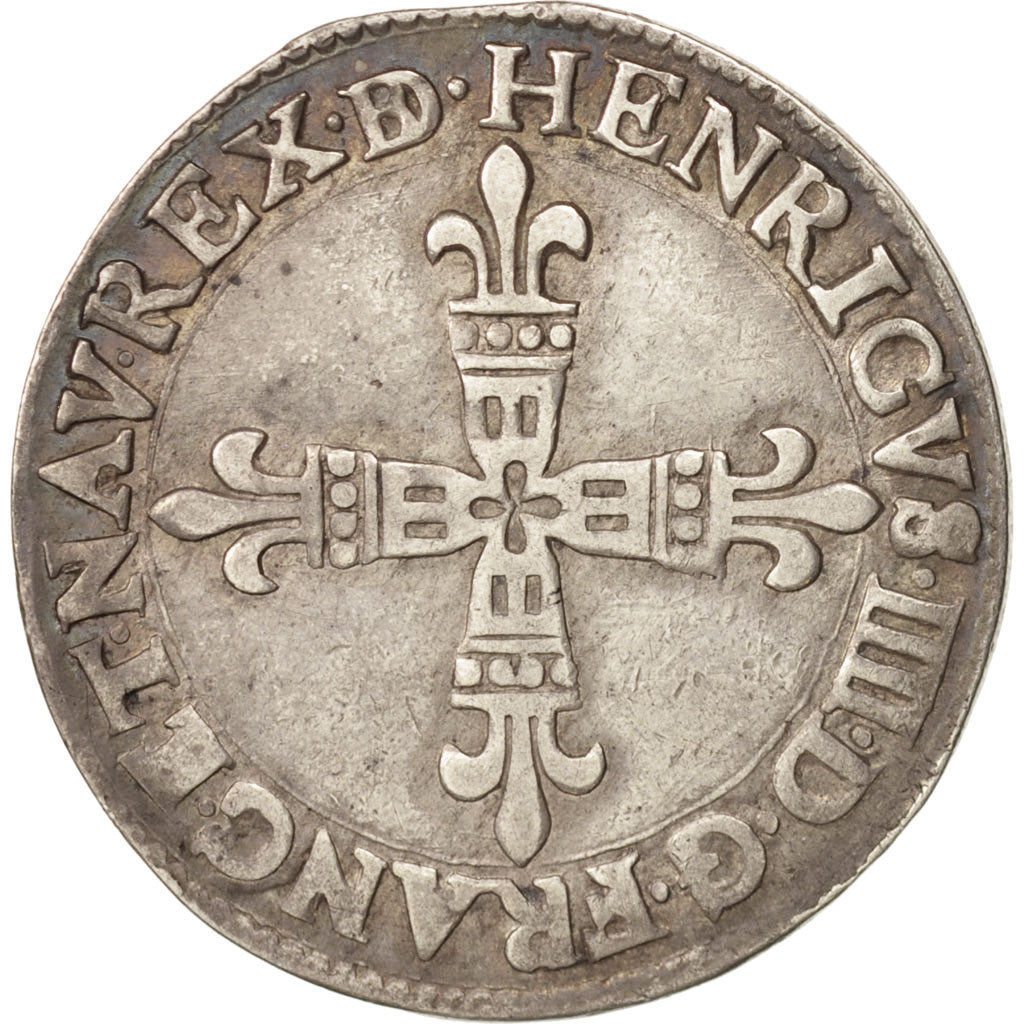 Francia, Henri IV, 1/4 Ecu, 1606, Pau, BB+, Argento, KM:1.1, Sombart:4706