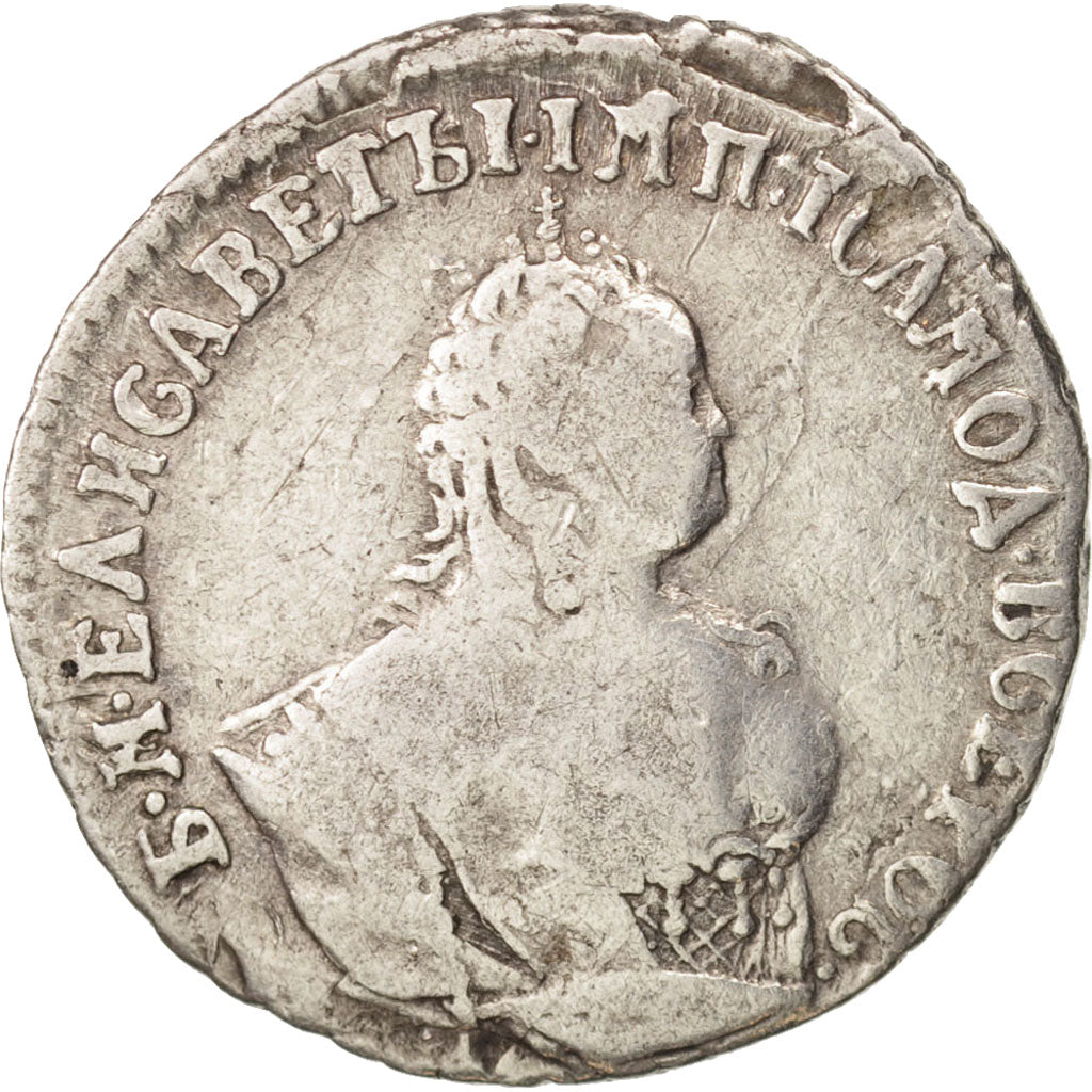 Russia, Elizabeth, 10 Kopeks, Grivennik, 1784, VF(20-25), Silver, KM:16a