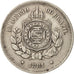 Brazil, Pedro II, 100 Reis, 1881, Rio de Janeiro, AU(50-53), Copper-nickel