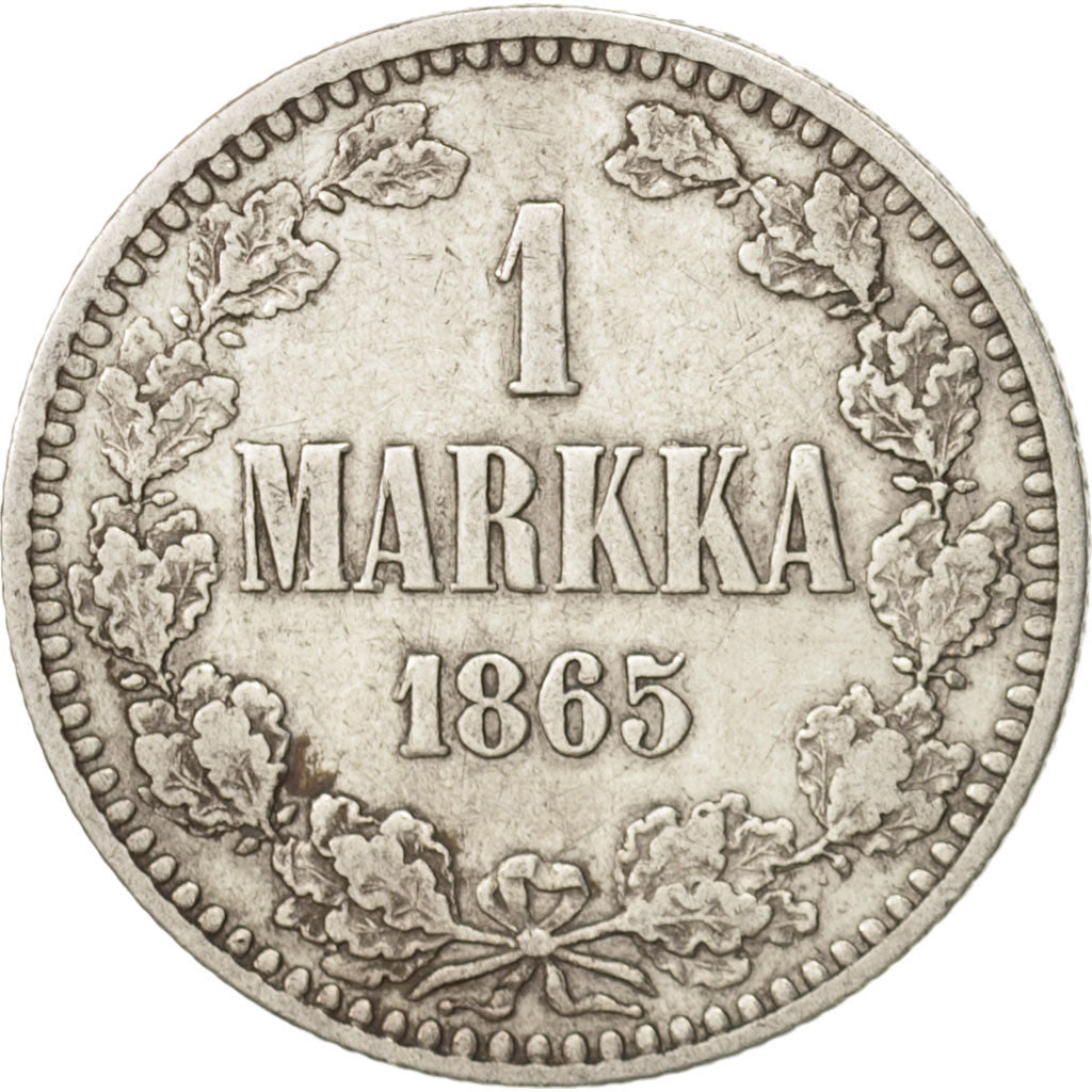 Finland, Alexander II, Markka, 1865, EF(40-45), Silver, KM:3.1