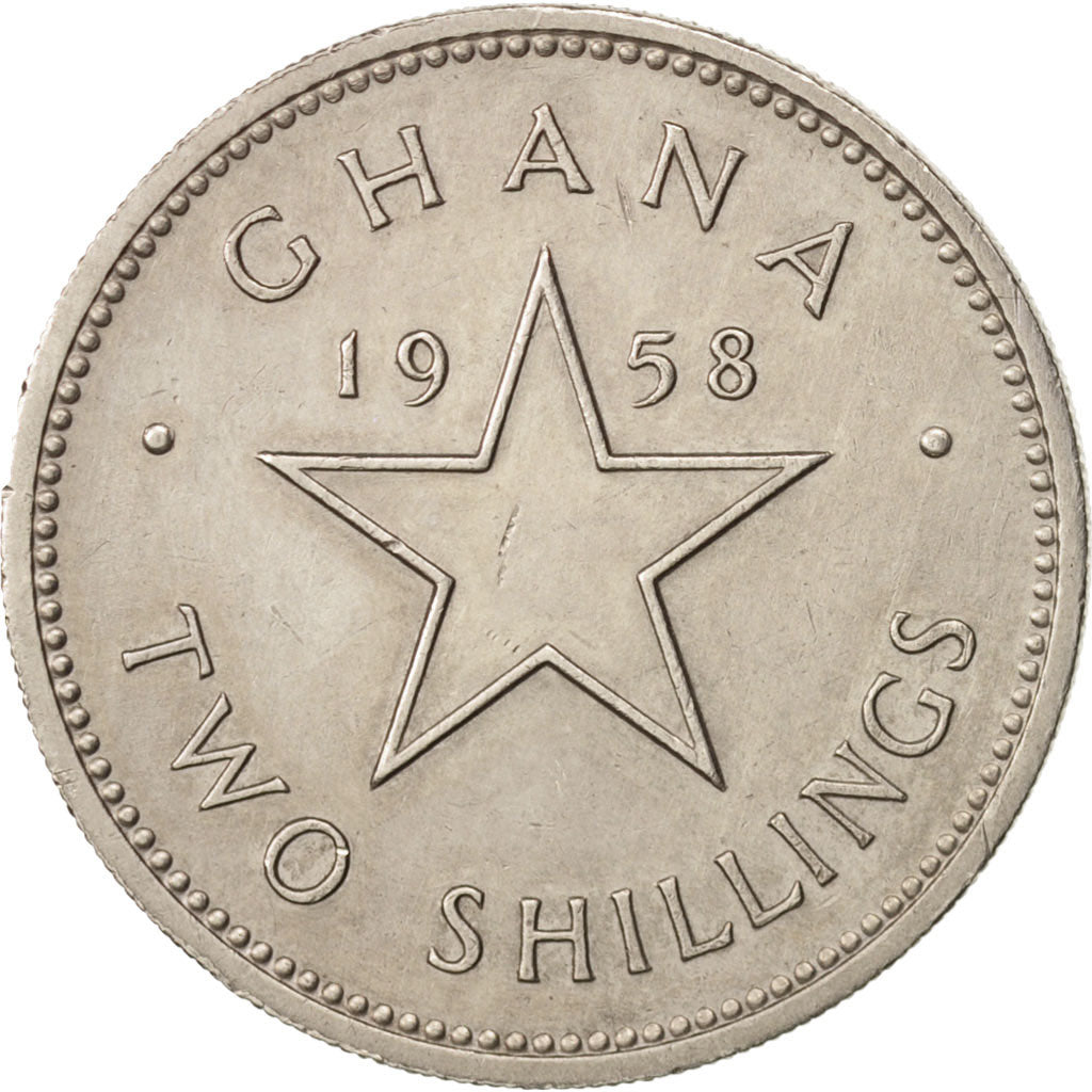 Ghana, 2 Shilling, 1958, Paris, AU(55-58), Copper-nickel, KM:6