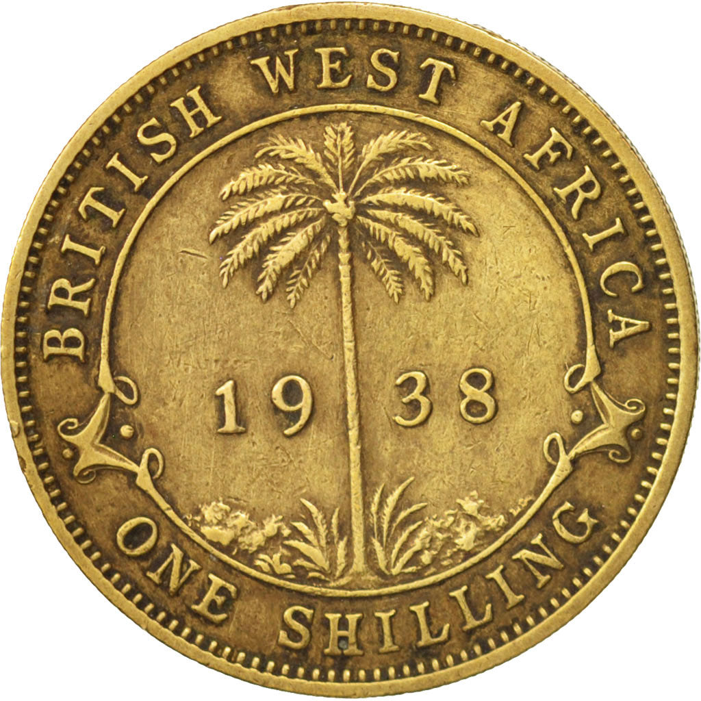 BRITISH WEST AFRICA, George VI, Shilling, 1938, AU(50-53), Nickel-brass, KM:23