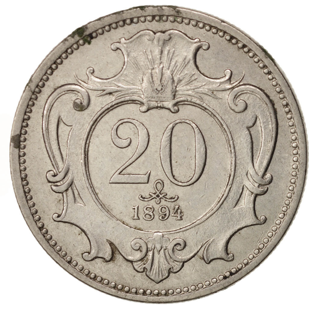 Austria, Franz Joseph I, 20 Heller, 1894, AU(50-53), Nickel, KM:2803