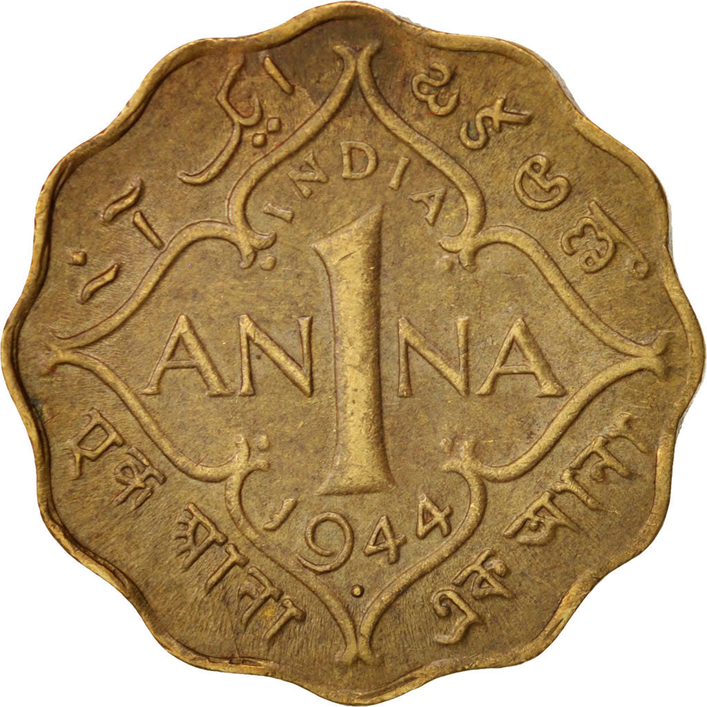 INDIA-BRITISH, George VI, Anna, 1944, Bombay, EF(40-45), Nickel-brass, KM:537a