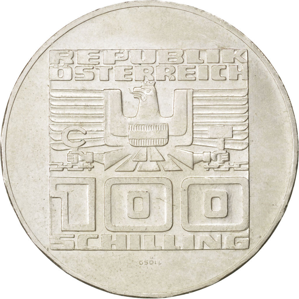 AUSTRIA, 100 Schilling, 1976, KM #2931, AU(55-58), Silver, 36, 23.84