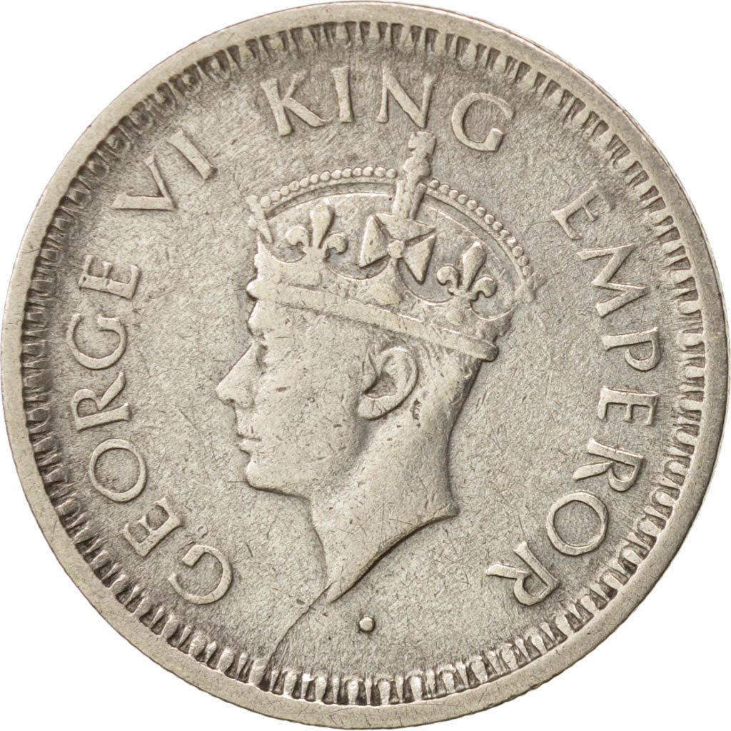 INDIA-BRITISH, George VI, 1/4 Rupee, 1944, Bombay, AU(50-53), Silver, KM:547