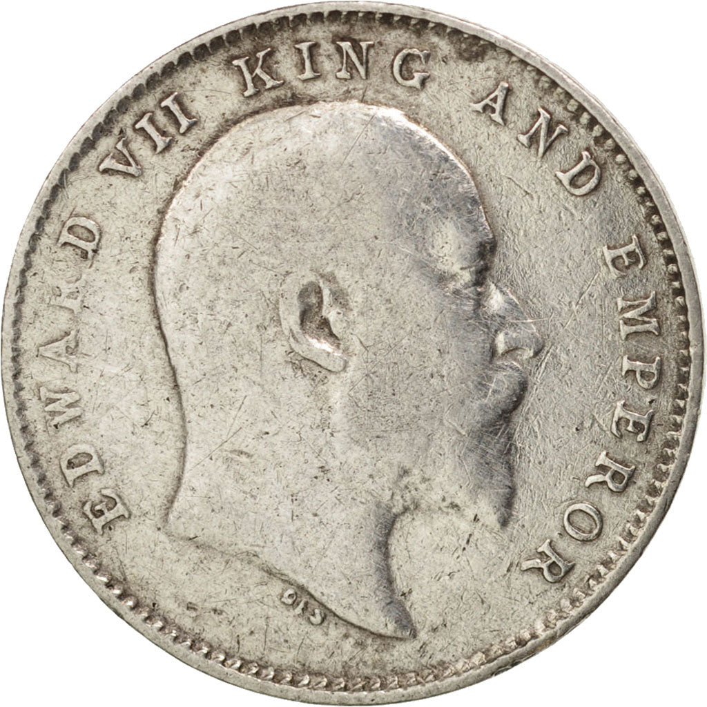 INDIA-BRITISH, Edward VII, 2 Annas, 1908, Bombay, EF(40-45), Silver, KM:505