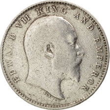 INDIA-BRITISH, Edward VII, 2 Annas, 1908, Bombay, EF(40-45), Silver, KM:505