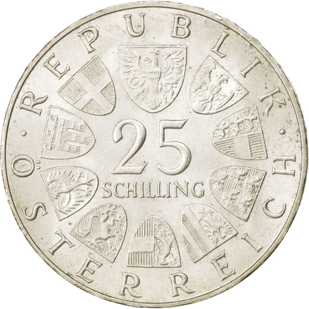 AUSTRIA, 25 Schilling, 1967, KM #2901, MS(63), Silver, 30, 13.15