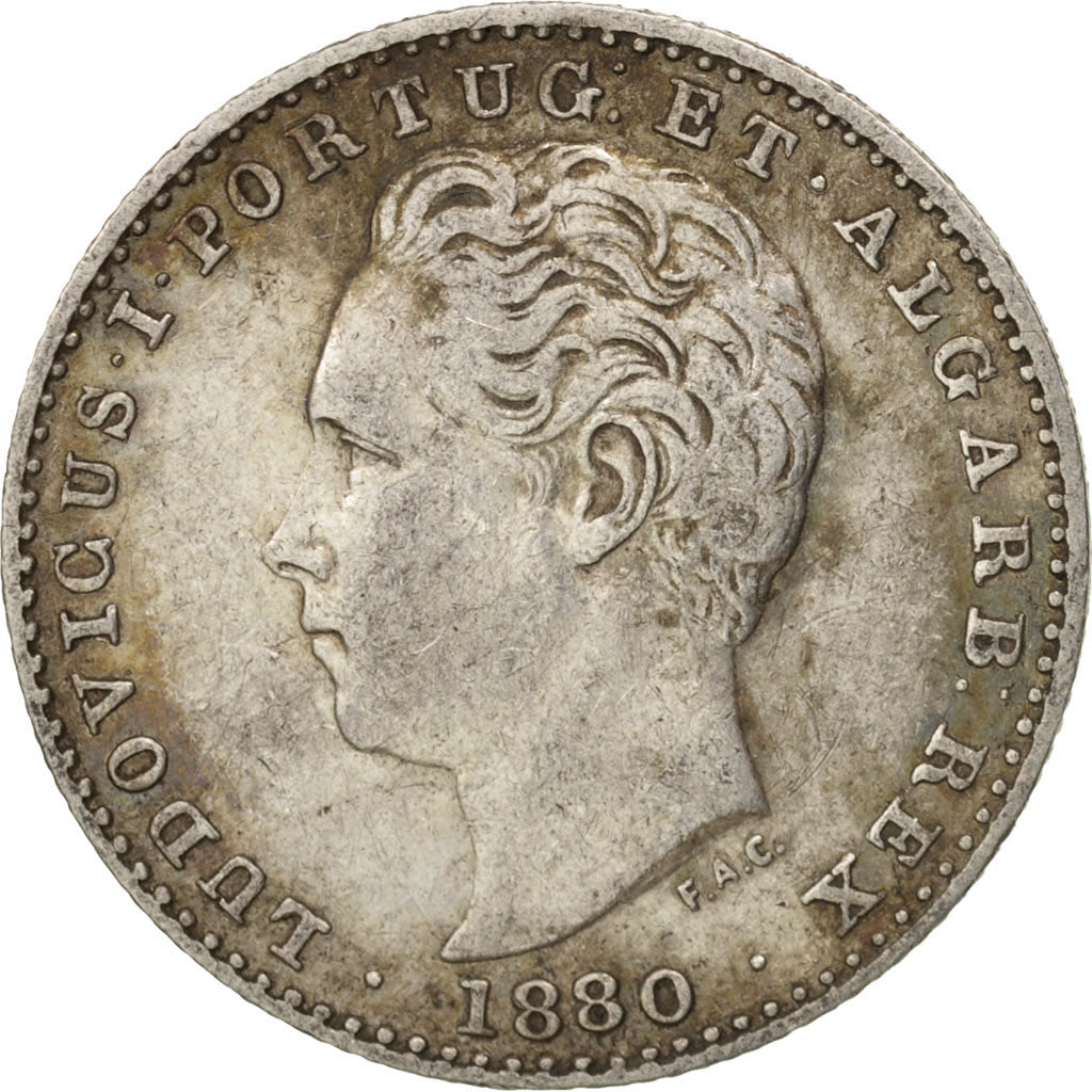Münze, Portugal, Luiz I, 100 Reis, 1880, Lisbon, SS+, Silber, KM:510