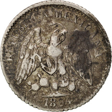 Mexico, 5 Centavos, 1894, Chihuahua, VF(30-35), Silver, KM:398.1