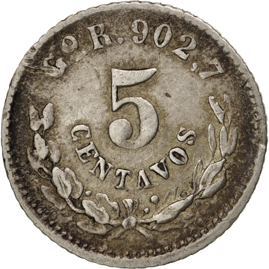 Mexico, 5 Centavos, 1894, Chihuahua, VF(30-35), Silver, KM:398.1