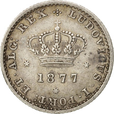 Portugal, Luiz I, 50 Reis, 1877, TTB+, Argent, KM:506.2