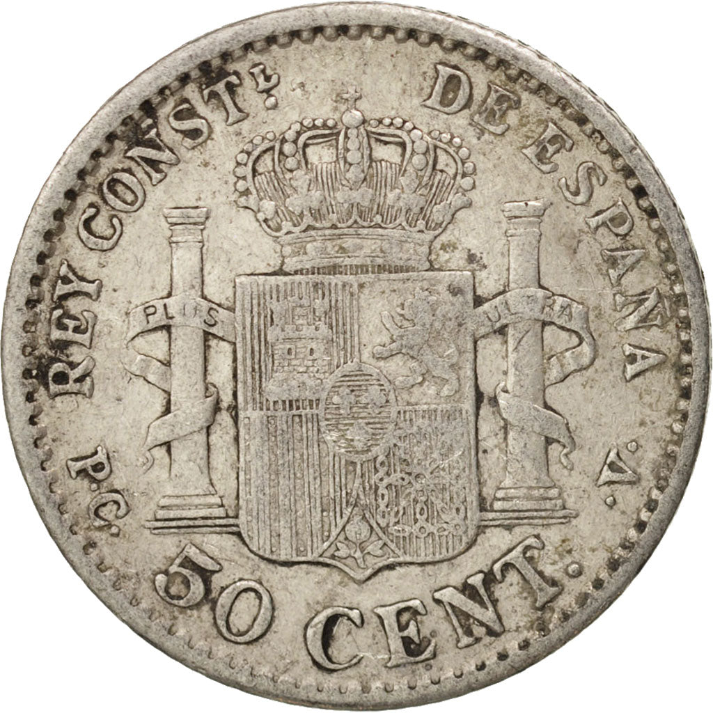 Monnaie, Espagne, Alfonso XIII, 50 Centimos, 1904, TTB, Argent, KM:723