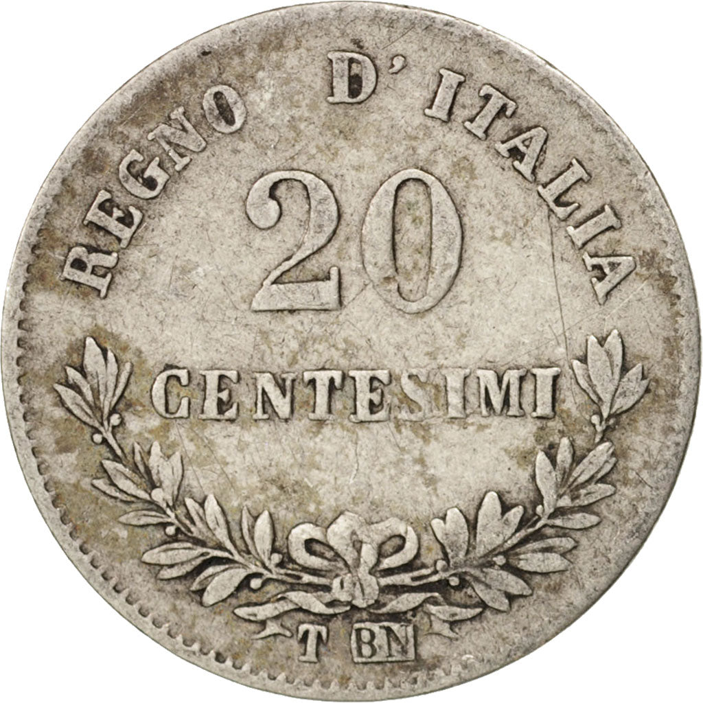 Coin, Italy, Vittorio Emanuele II, 20 Centesimi, 1863, Torino, EF(40-45)