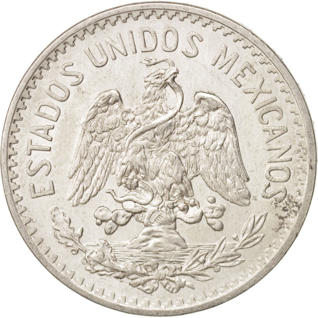 Mexico, 50 Centavos, 1914, Mexico City, AU(55-58), Silver, KM:445