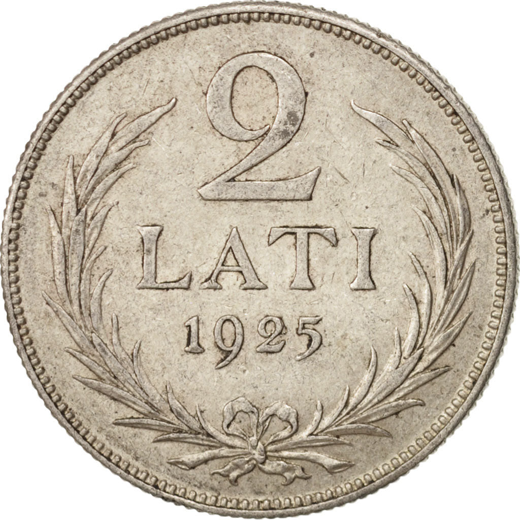 Coin, Latvia, 2 Lati, 1925, AU(50-53), Silver, KM:8