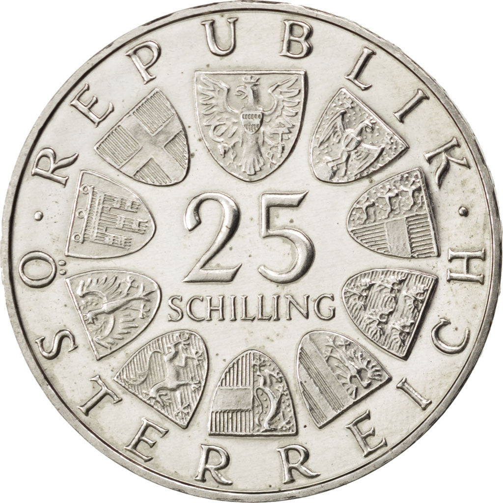 Coin, Austria, 25 Schilling, 1969, AU(55-58), Silver, KM:2905