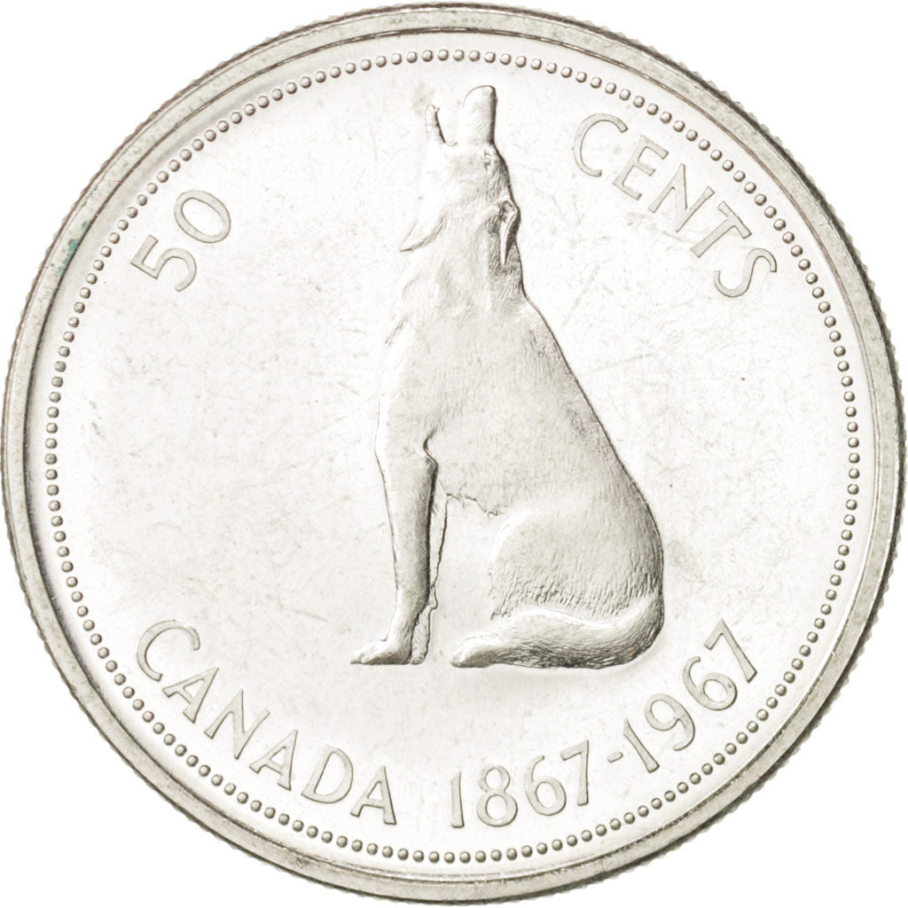 Canada, Elizabeth II, 50 Cents, 1967, Royal Canadian Mint, Ottawa, AU(50-53)