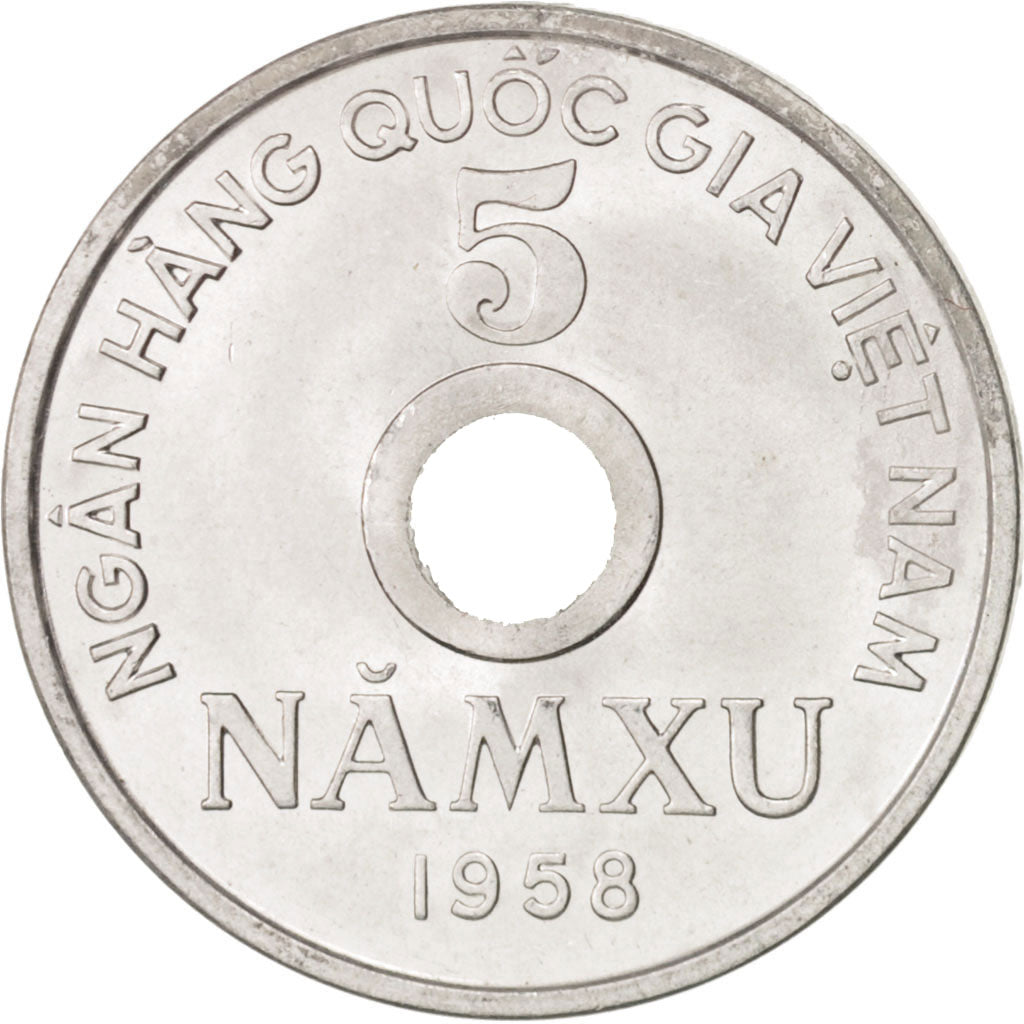 Vietnam, NORTH VIET NAM, 5 Xu, 1958, MS(60-62), Aluminum, KM:7