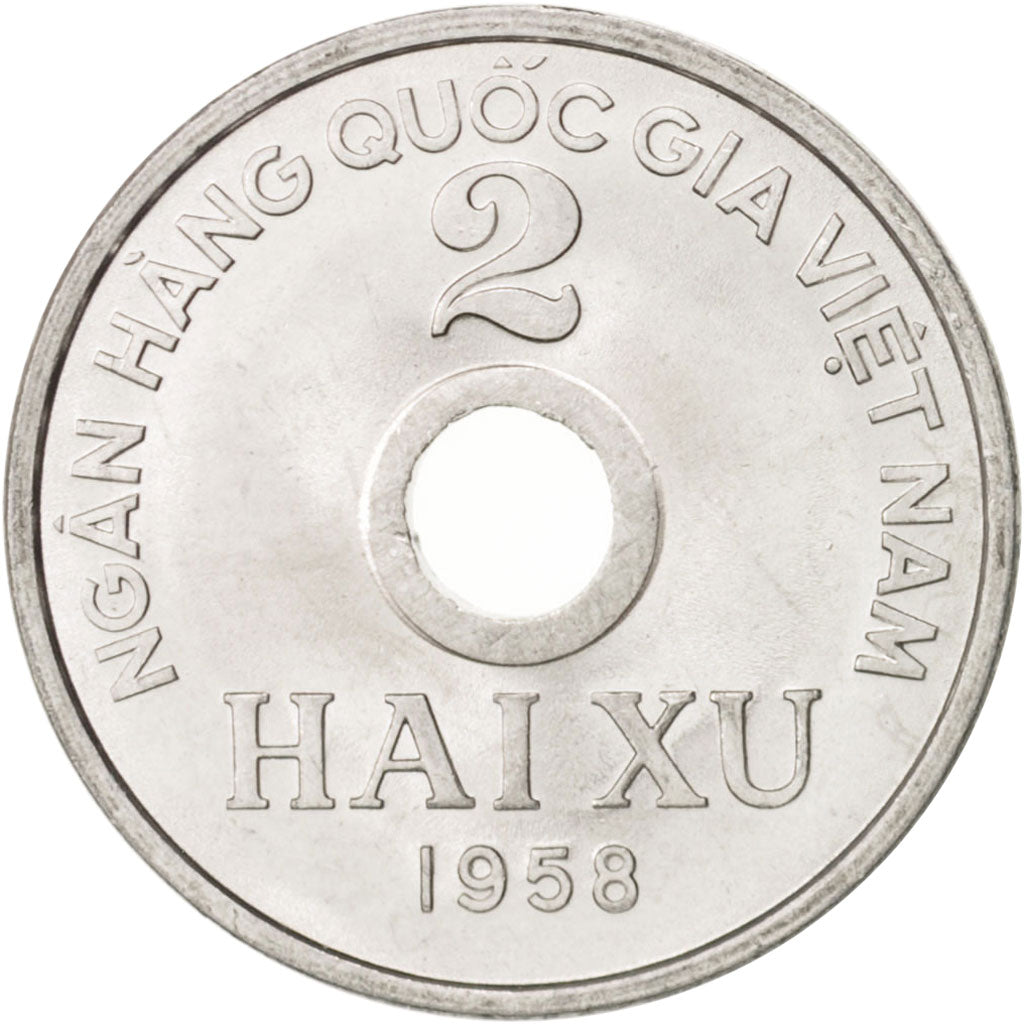 Vietnam, NORTH VIET NAM, 2 Xu, 1958, MS(65-70), Aluminum, KM:6