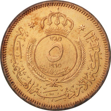 Jordan, Hussein, 5 Fils, 1/2 Qirsh, 1965, MS(65-70), Bronze, KM:9