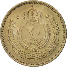 Jordan, Hussein, 20 Fils, 1965, MS(65-70), Copper-nickel, KM:13