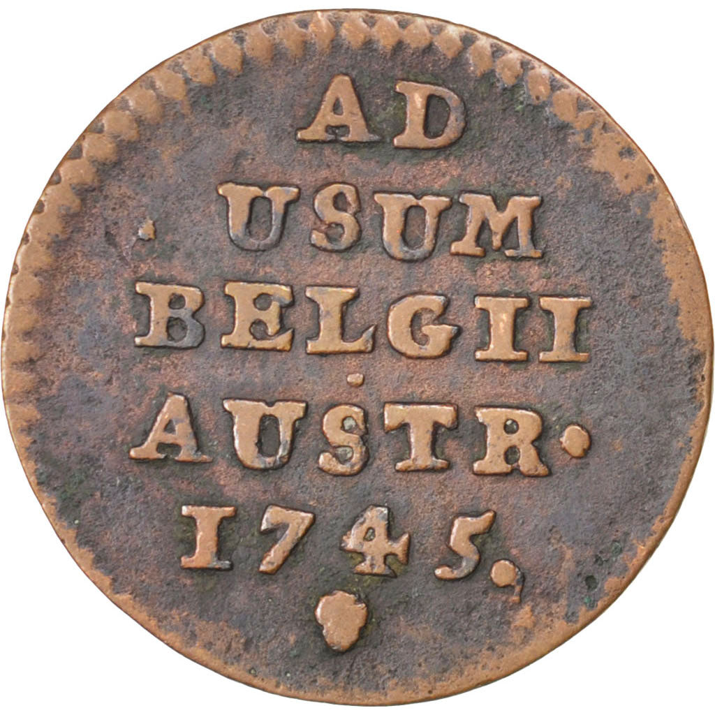 AUSTRIAN NETHERLANDS, Liard, Oord, 1745, Brussels, KM #1, VF(30-35), Copper,...
