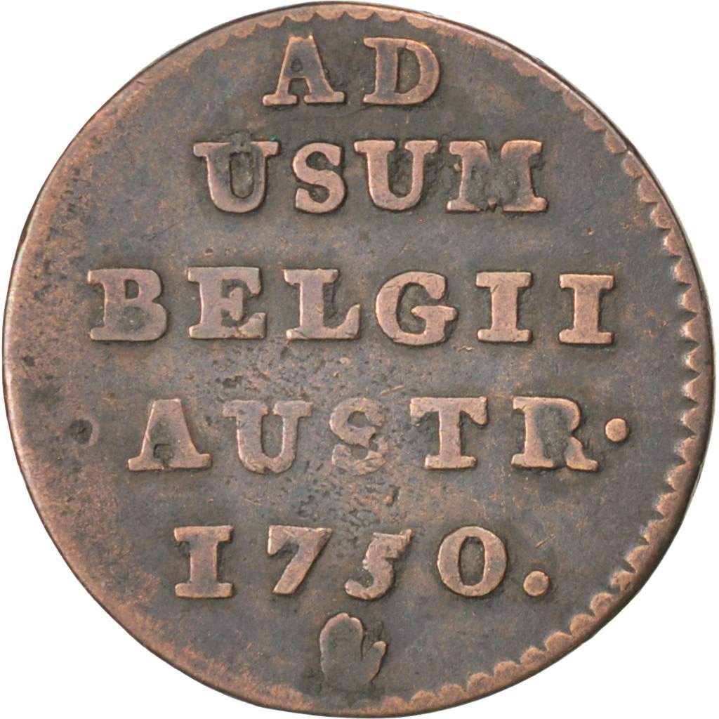 AUSTRIAN NETHERLANDS, Liard, Oord, 1750, Antwerp, KM #2, VF(20-25), Copper, 3.62