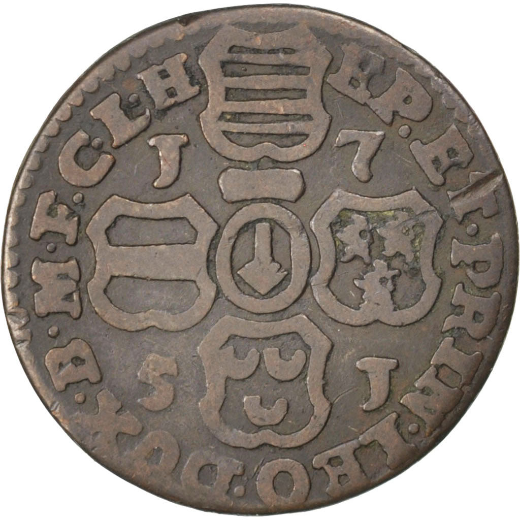 Belgium, Liard, 1751, KM #155, VF(30-35), Copper, 3.30