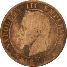 France, Napoleon III, Napoléon III, Centime, 1870, Paris, B+, Bronze, KM:795