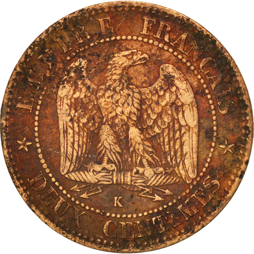 France, Napoleon III, Napoléon III, 2 Centimes, 1862, Bordeaux, VF(20-25)