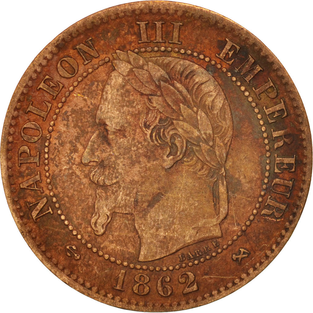 France, Napoleon III, Napoléon III, 2 Centimes, 1862, Bordeaux, VF(30-35)